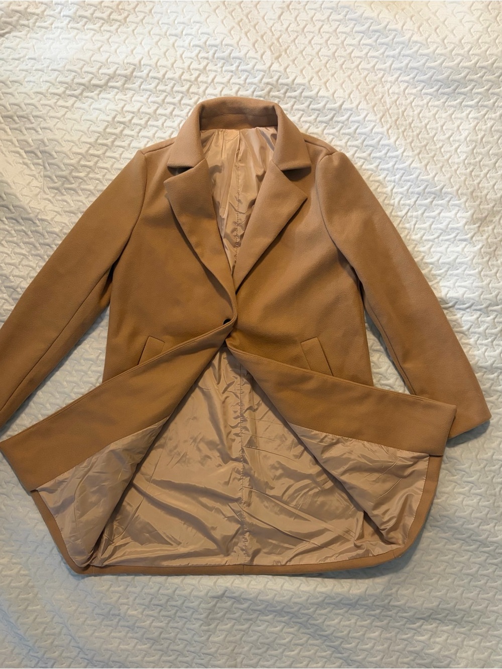 Women’s Single-Button faux wool polyester coat - Picture 2 of 2